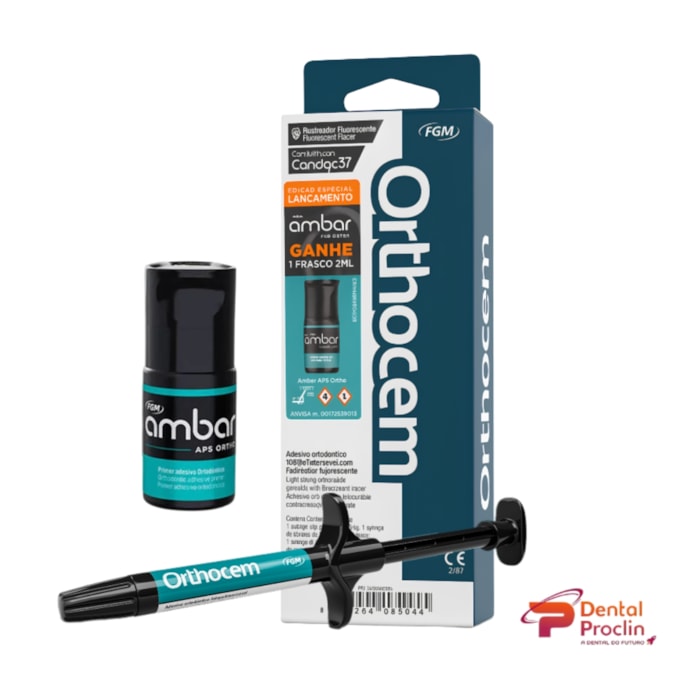 Adesivo Ortodôntico Orthocem + Condicionador Ácido Condac 37% + Ambar Ortho 2ml Kit - FGM