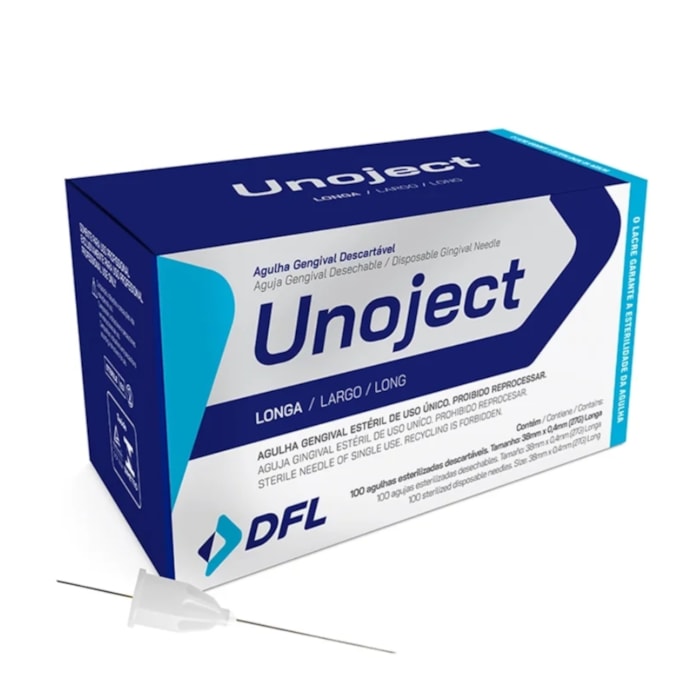 Agulha Gengival Unoject 27G Longa - DFL Validade: 02/26