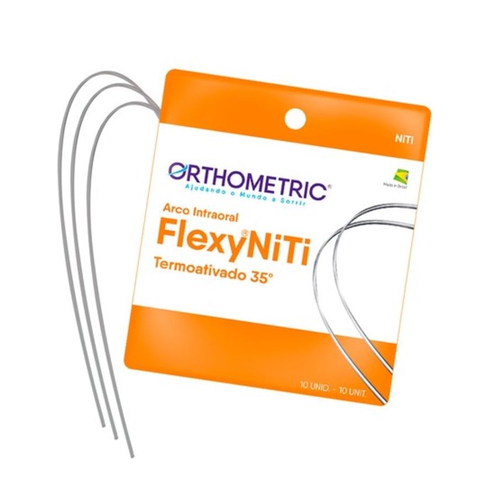 Arco Flexy NiTi Termoativado 35° Quadrado - Orthometric