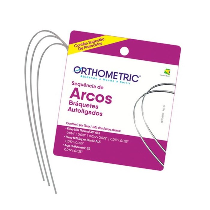 Arcos para Braquetes Auto ligados Kit Sequência - Orthometric
