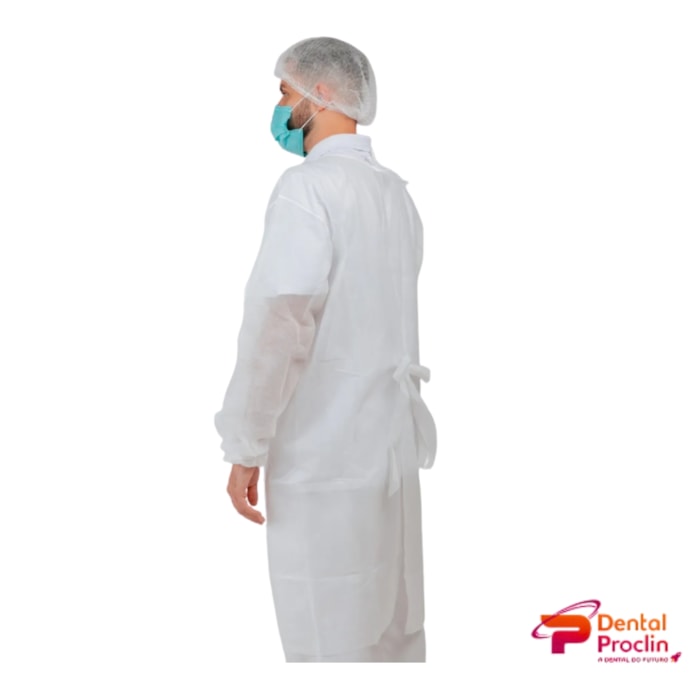 Avental TNT Manga Longa 30G Branco - SP Protection Validade: 08/26