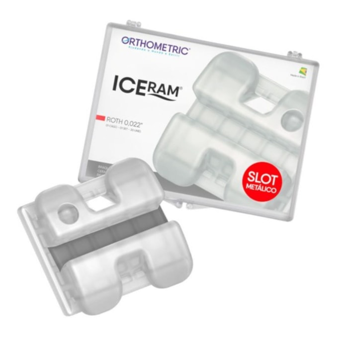 Bráquete Cerâmico Iceram com Slot Metálico Roth 022 - Orthometric