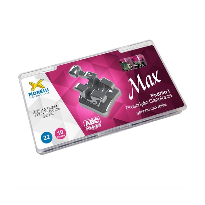 Bráquete de Aço Capelozza Max I 022 Kit 10 Casos - Morelli