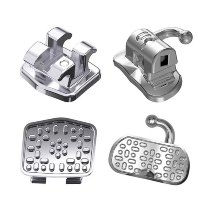 Bráquete Metálico Advanced Series MBT 022 + Tubos Simples de Colagem - Orthometric
