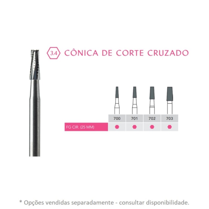 Broca Carbide Cirúrgica Cônica Corte Cruzado CA - Angelus Prima