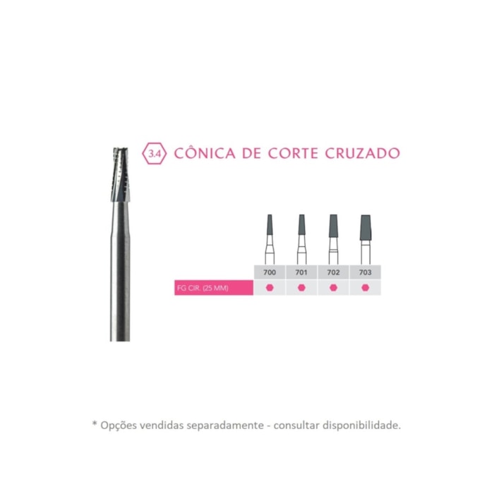 Broca Carbide Cirúrgica Cônica Corte Cruzado CA - Angelus Prima