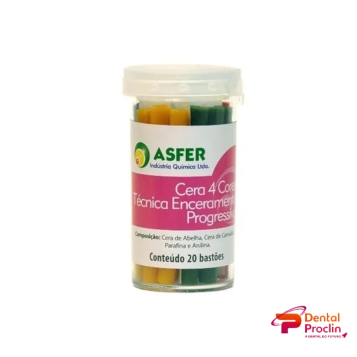Cera Bastão 4 Cores com 20 Unidades - Asfer