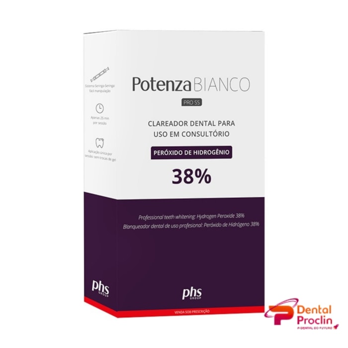 Clareador Potenza Bianco Pro SS H2O2 38% 6 Seringas - PHS