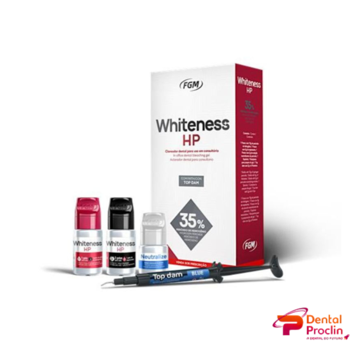 Clareador Whiteness HP 35% + Barreira Gengival Top Dam Kit - FGM
