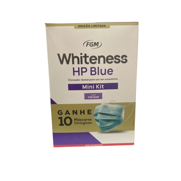 Clareador Whiteness HP Blue 35% + Barreira Gengival Top Dam + Máscara Kit - FGM
