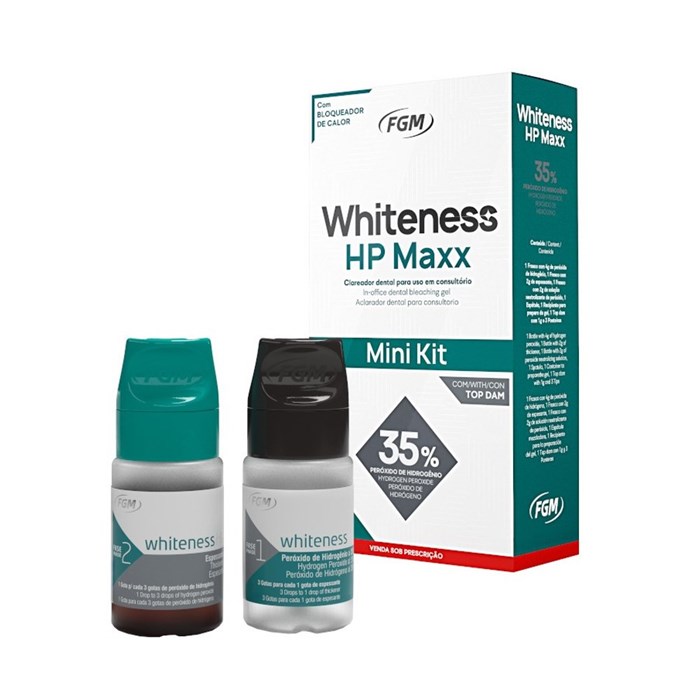 Clareador Whiteness HP Maxx 35% + Top Dam Mini Kit - FGM