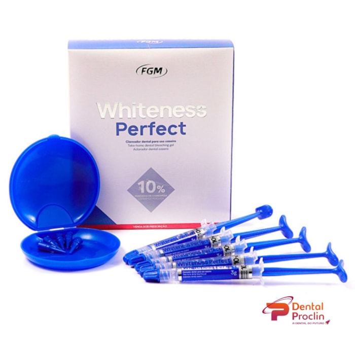 Clareador Whiteness Perfect Kit com 5 Seringas - 10% - FGM Validade: 06/27