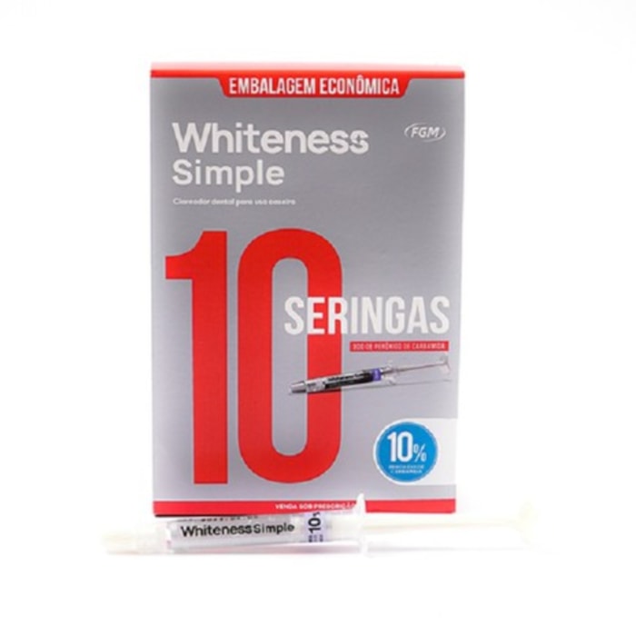 Clareador Whiteness Simple Kit com 10 Seringas - FGM