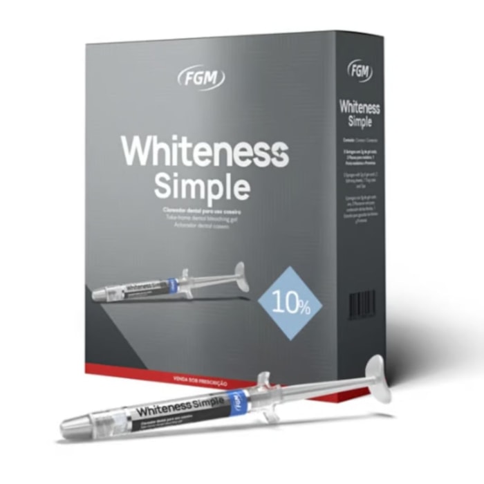 Clareador Whiteness Simple Kit com 5 Seringas - 10% - FGM Validade: 03/27