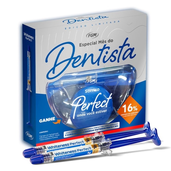 Clareador Whitness Perfect 16% + Estojo Brinde Kit - FGM