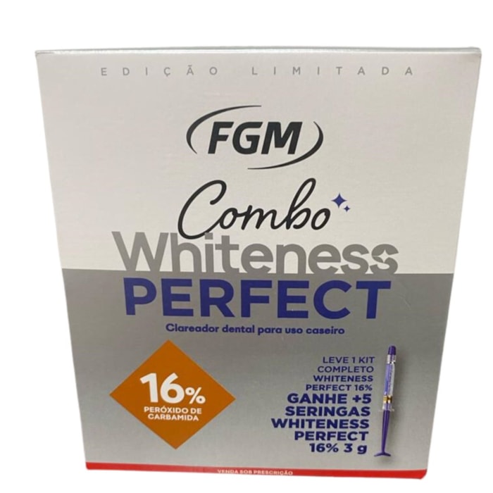 Clareador Whitness Perfect com 5 unidades [Ganhe + 5 Seringas] - FGM