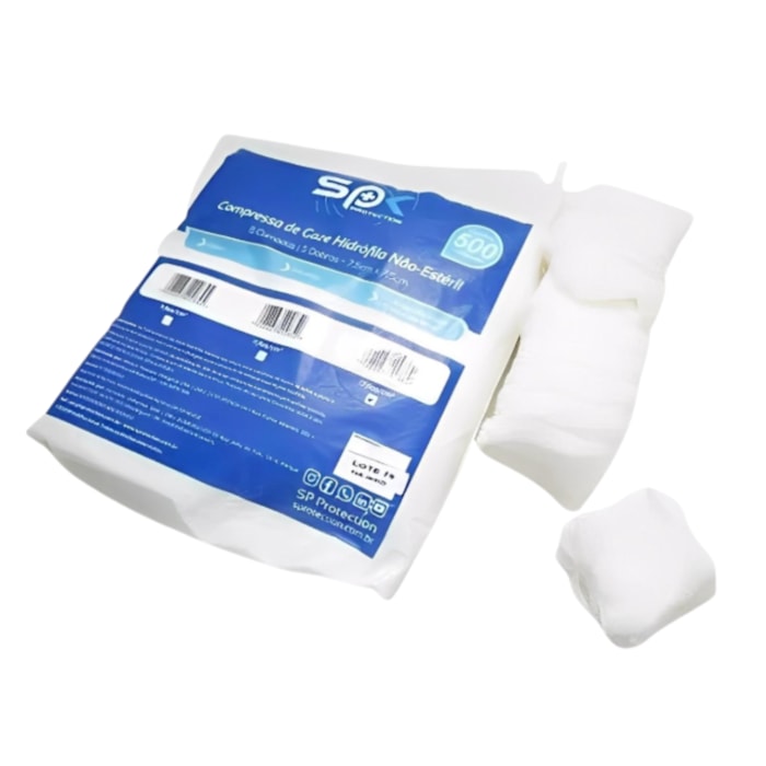 Compressa de Gaze Hidrófila Não Estéril 11 Fios - SP Protection