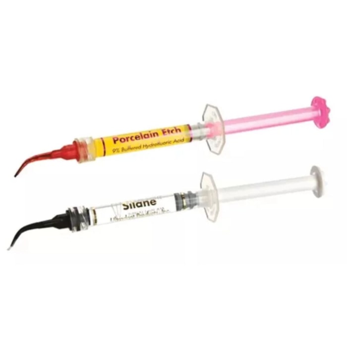 Condicionador Ácido Fluorídrico Kit Porcelain Etch e Silane - Ultradent  Validade: 09/24