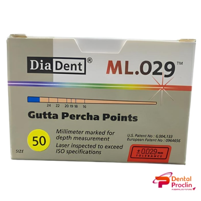 Cone de Guta Percha Calibrada - Diadent