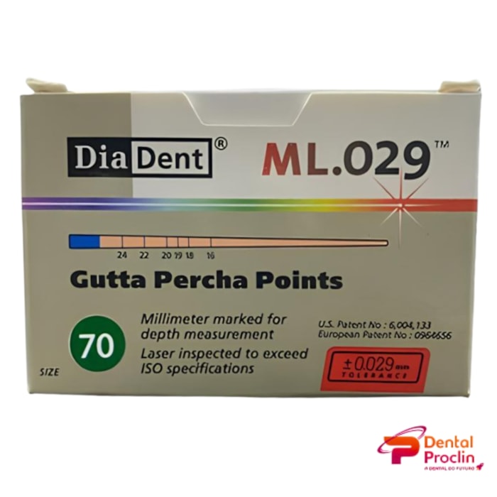 Cone de Guta Percha Calibrada - Diadent Validade: 08/26