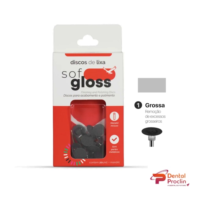 Disco de Lixa Sof-Gloss 22mm + Mandril - American Burrs