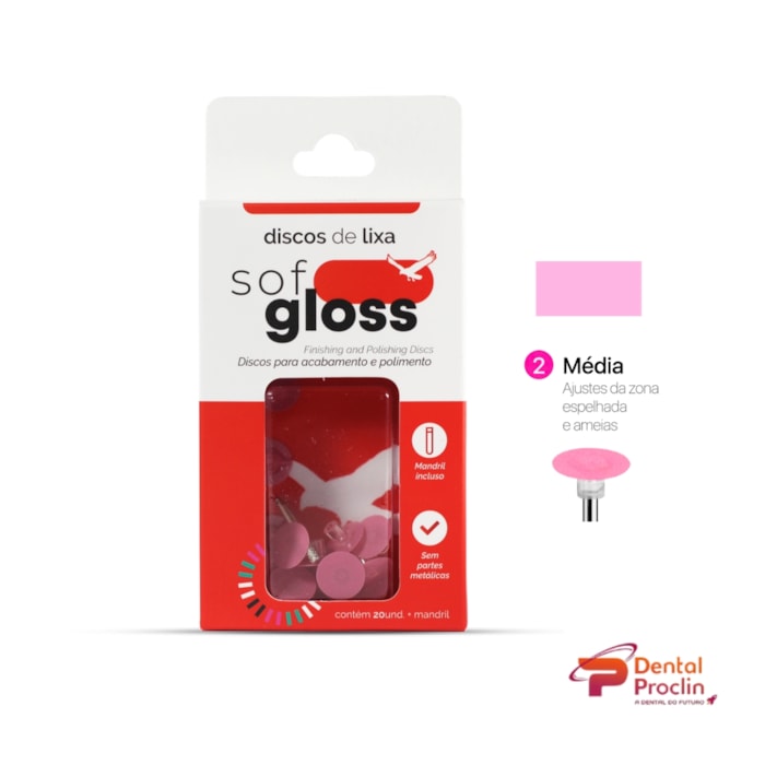 Disco de Lixa Sof-Gloss 22mm + Mandril - American Burrs