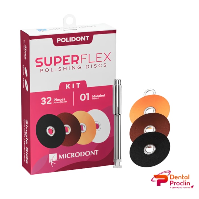 Discos de Polimento Superflex Kit + Mandril Pop-On - Microdont
