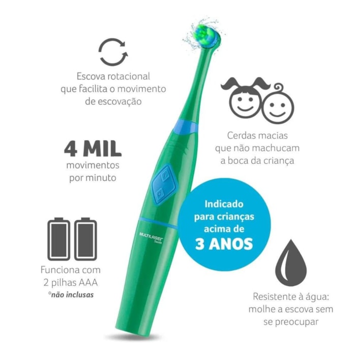 Escova Dental Infantil Funny Brush Fred - Multilaser