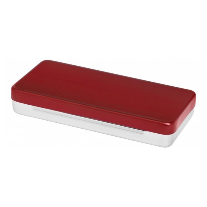 Estojo Liso com Tampa Vermelha 18x8x3cm - Fami