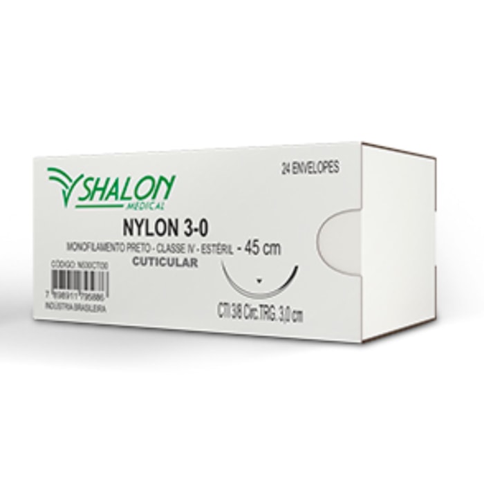 Fio de Sutura Nylon Caixa com 24 Unidades - Shalon