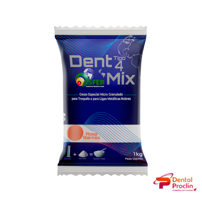Gesso Dent-Mix Tipo IV Salmão - Asfer