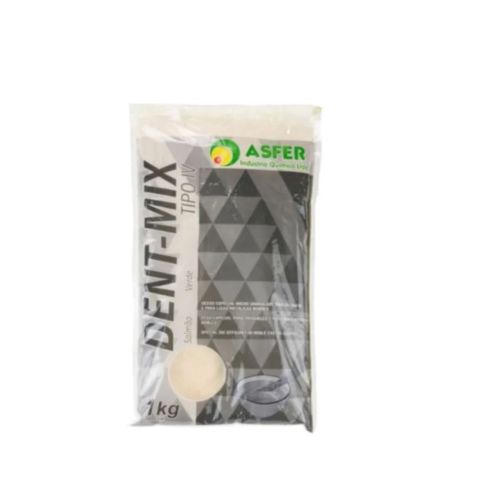 Gesso Pedra Especial Dent-Mix Tipo IV Saco de 1Kg - Asfer Validade: 06/25