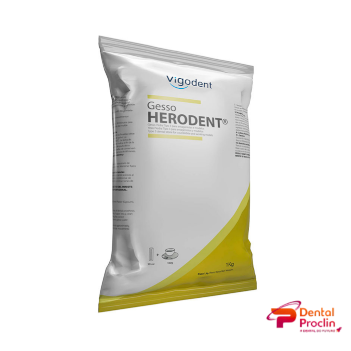Gesso Pedra Herodent Tipo III Amarelo - Vigodent