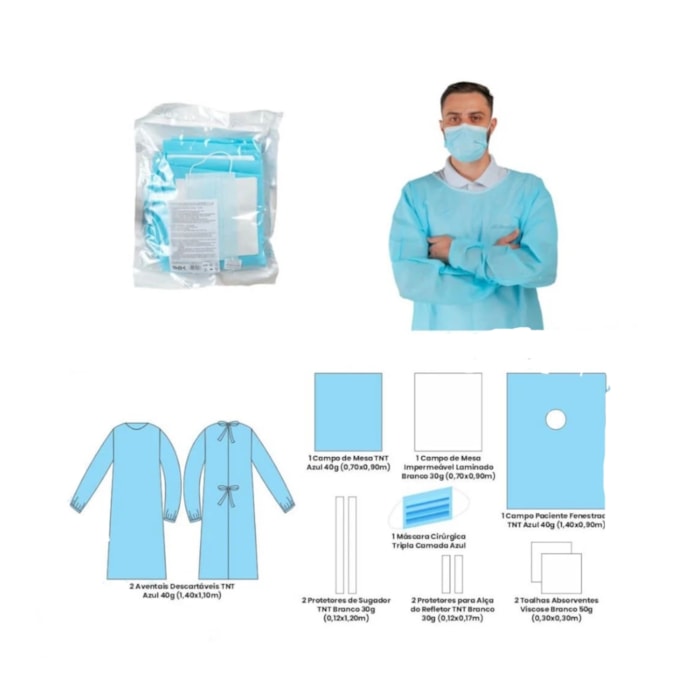 Kit Paramentação Pequenas Cirúrgias Gramatura 40 - SP Protection