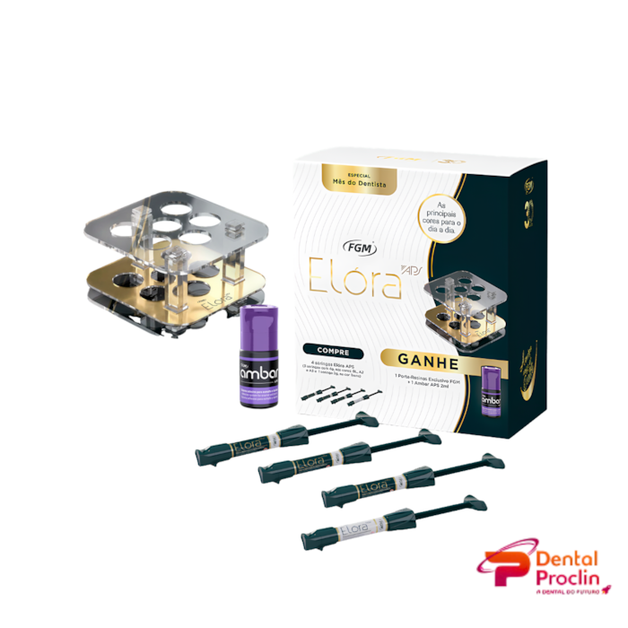 Kit Resina Composta Elóra + Adesivo Ambar APS + Porta Resinas – FGM