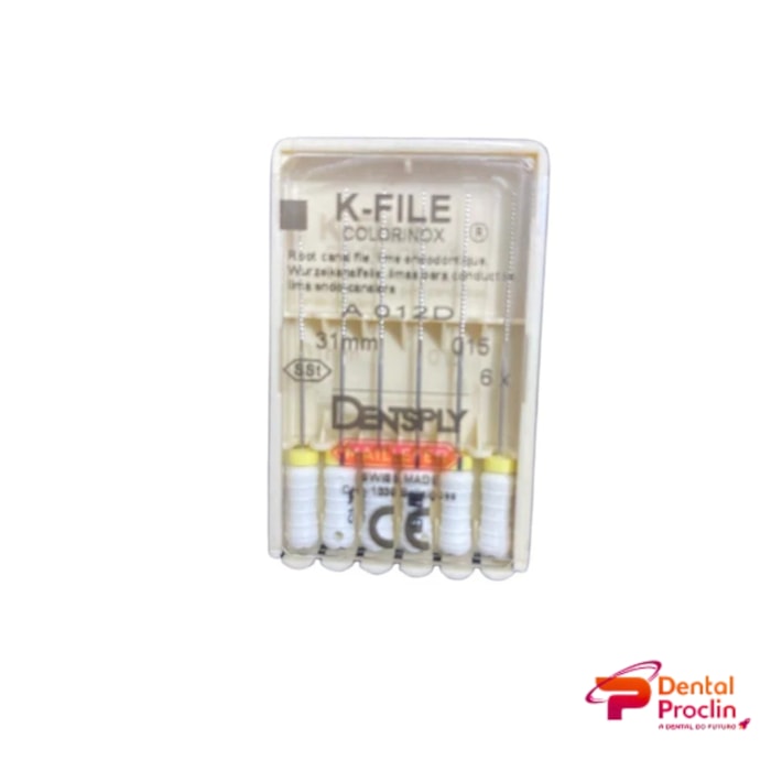 Lima K-File Maillefer Colorinox com 6 Unidades - Dentsply