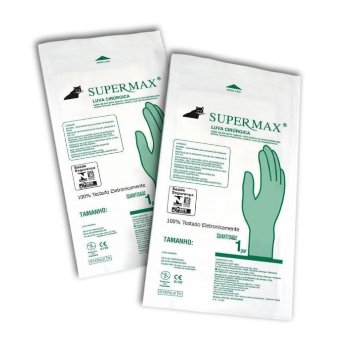 Luva Cirúrgica Estéril com Pó - Supermax.