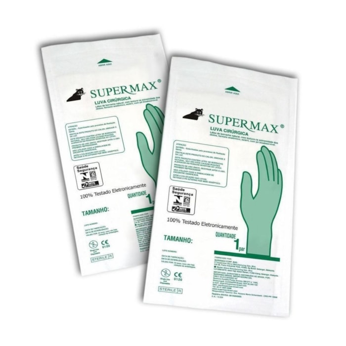 Luva Cirúrgica Estéril com Pó - Supermax Validade: 03/25