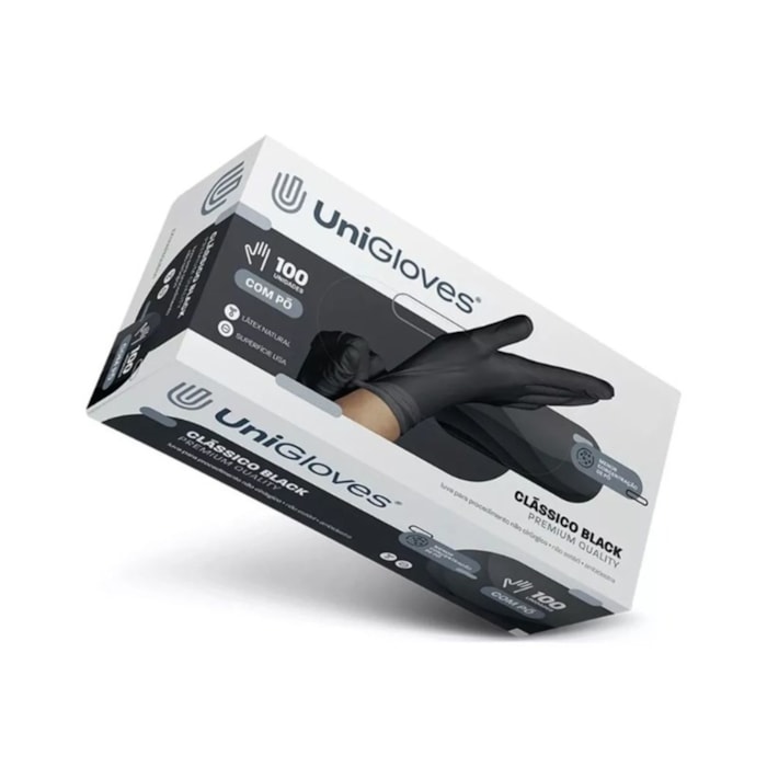Luva de Procedimento Clássico Black Premium Quality - Unigloves