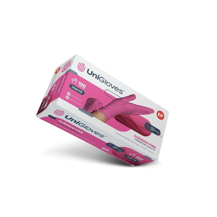 Luva de Procedimento Clássico Pink Premium Quality - Unigloves