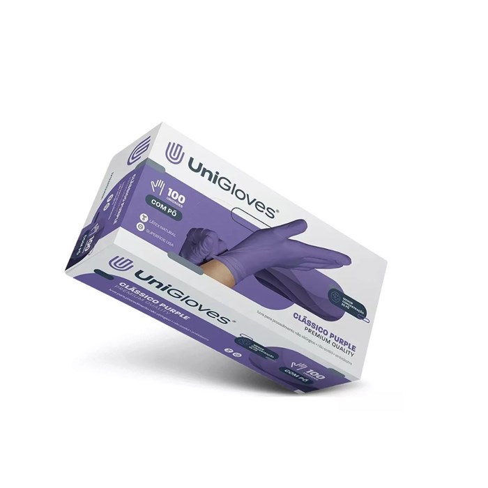 Luva de Procedimento Clássico Purple Premium Quality - Unigloves