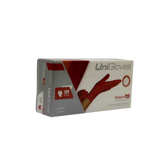 Luva de Procedimento Clássico Red Premium Quality - Unigloves