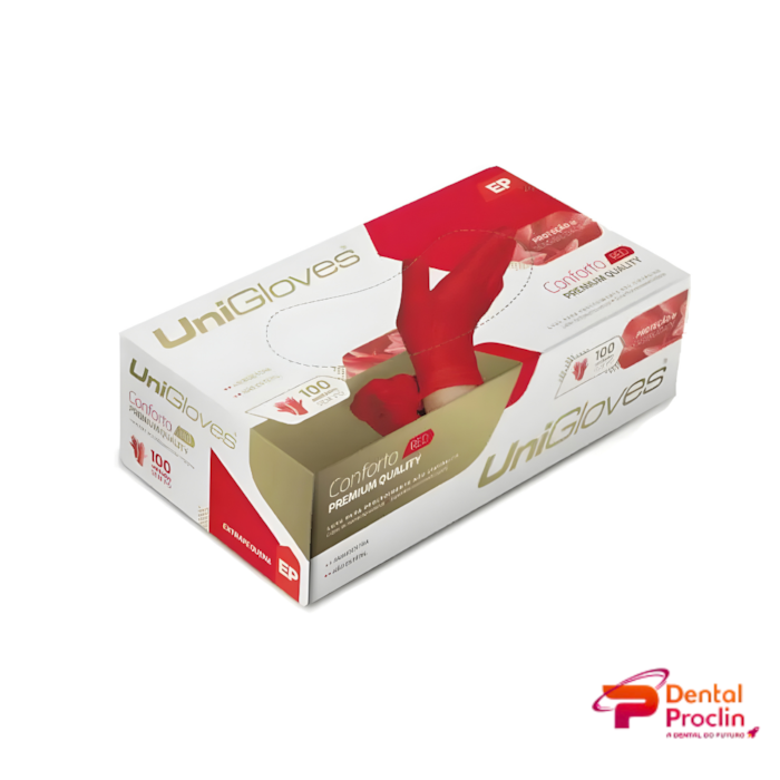Luva de Procedimento Clássico Red Premium Quality - Unigloves