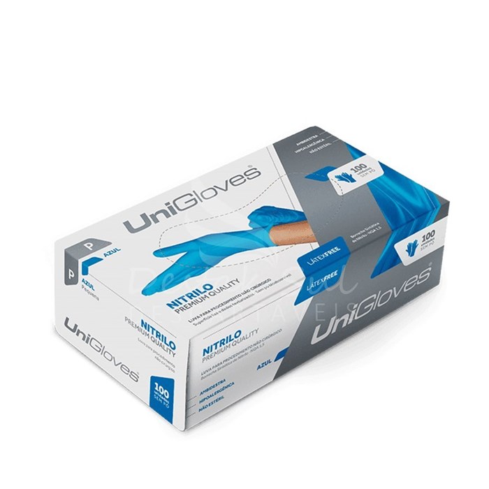 Luva de Procedimento Nitrílica Blue Premium Quality - Unigloves