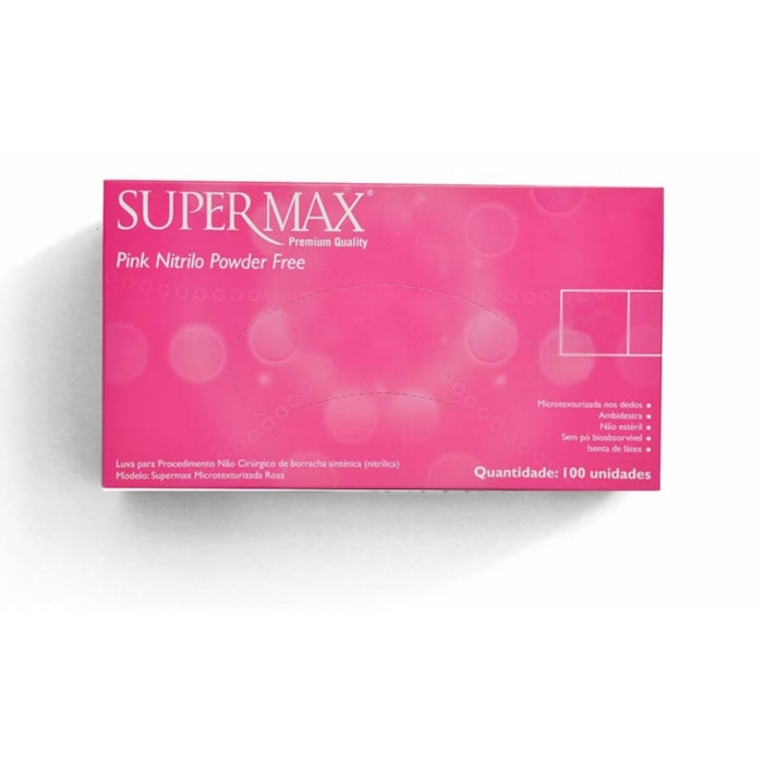 Luva de Procedimento Nitrílica Pink - Supermax