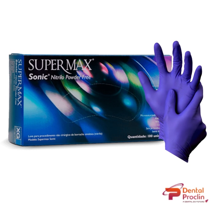Luva de Procedimento Nitrílica Sonic - Supermax