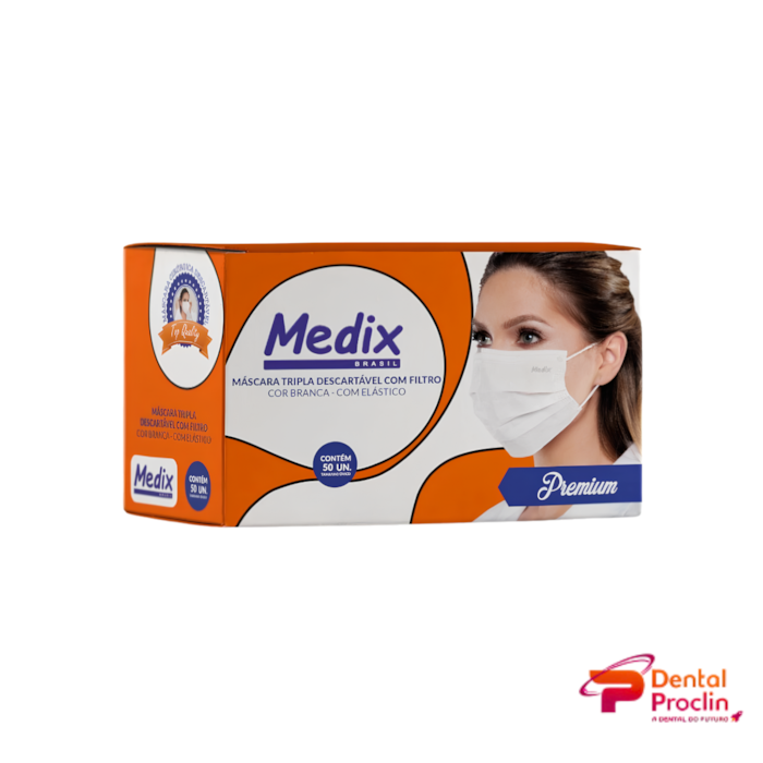 Máscara Tripla Descartável com Elástico – Medix