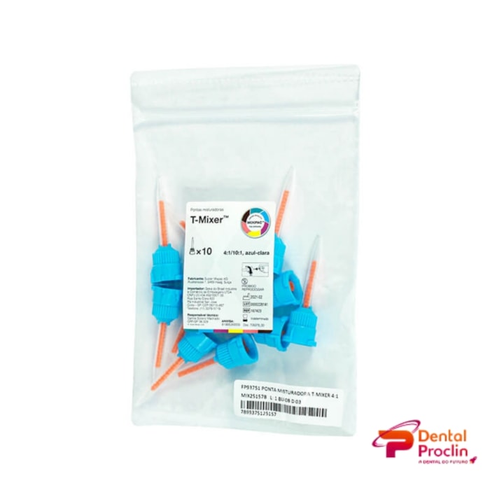 Ponta Misturadora T-Mixer Ø Azul-Claro 4:1/10:1 3,2mm - MixPac