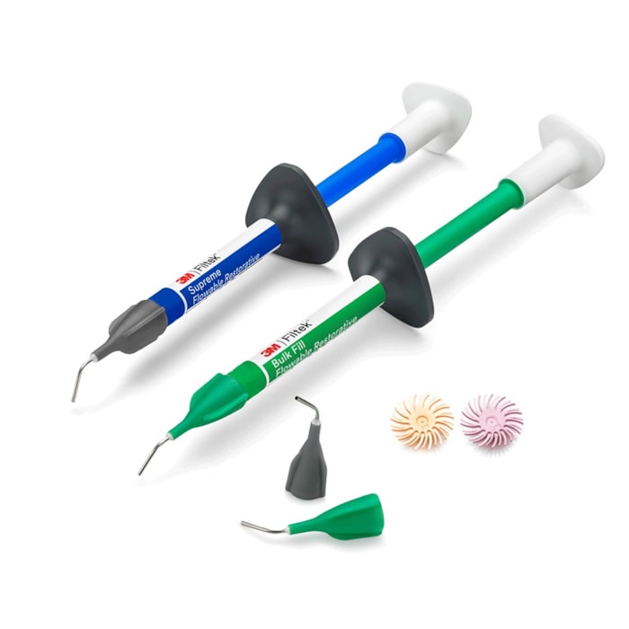 Resina 3M™ Filtek™ Supreme Flow + Bulk Fill Flow + Discos 3M™ Sof-Lex™ Kit - Solventum