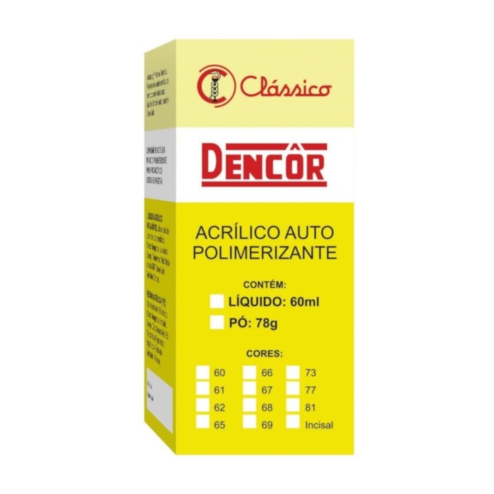 Dencor Lab George Resina Acrílica Dencôr em Pó - Clássico Validade: 10/25